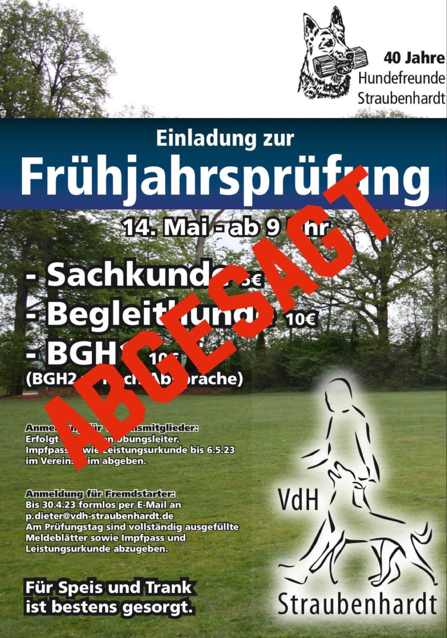 Frühjahrsprüfung abgesagt